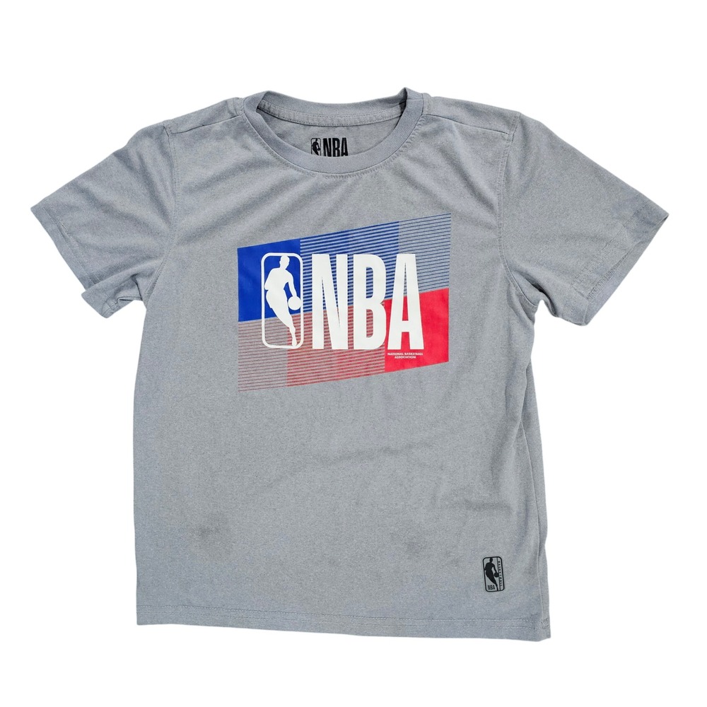 NBA Kids M 10/12 Gray Graphic Tee Short Sleeve Athletic Shirt